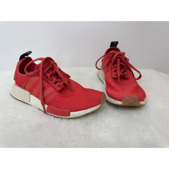 Adidas NMD R1 Women’s Size 7 Coral Red Boost Sneakers - Picture 1 of 7
